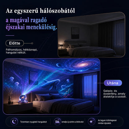 🫧CleraNaure® Új generációs intelligens éjszakai fényprojektor – Dinamikus 5D holografikus látvány HD-minőségben