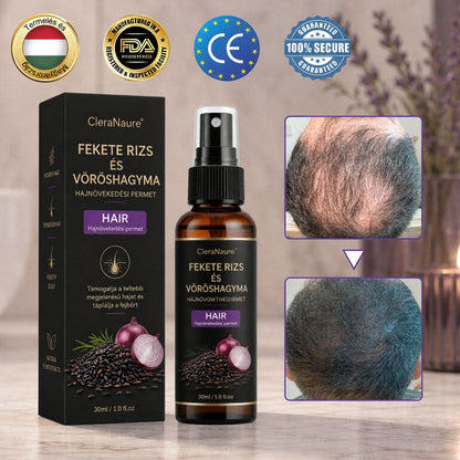 CleraNaure® Fekete rizs és vöröshagyma hajnövekedést támogató spray