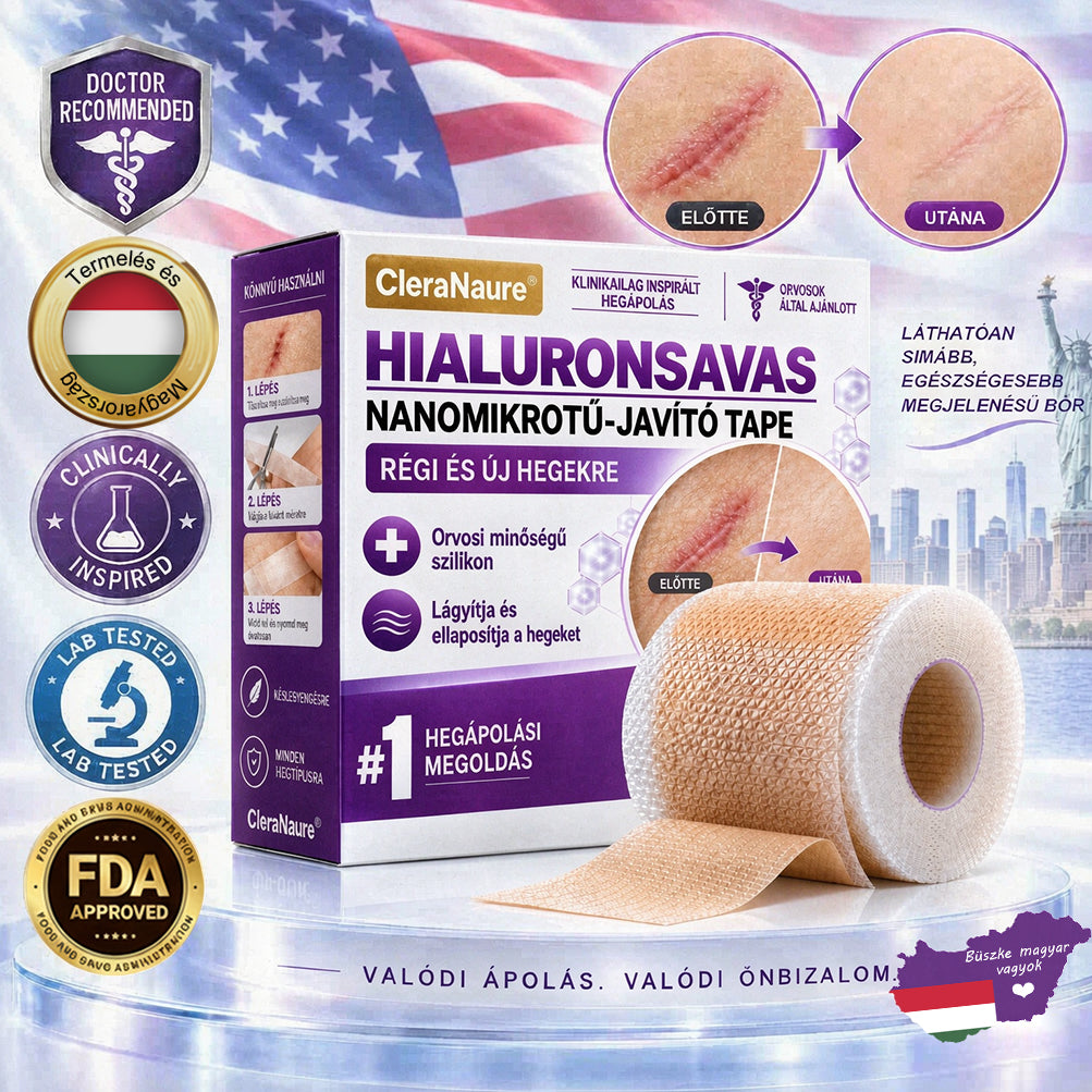 CleraNaure® Hyaluronsavas Nanomikrotű-hegjavító Tapasz