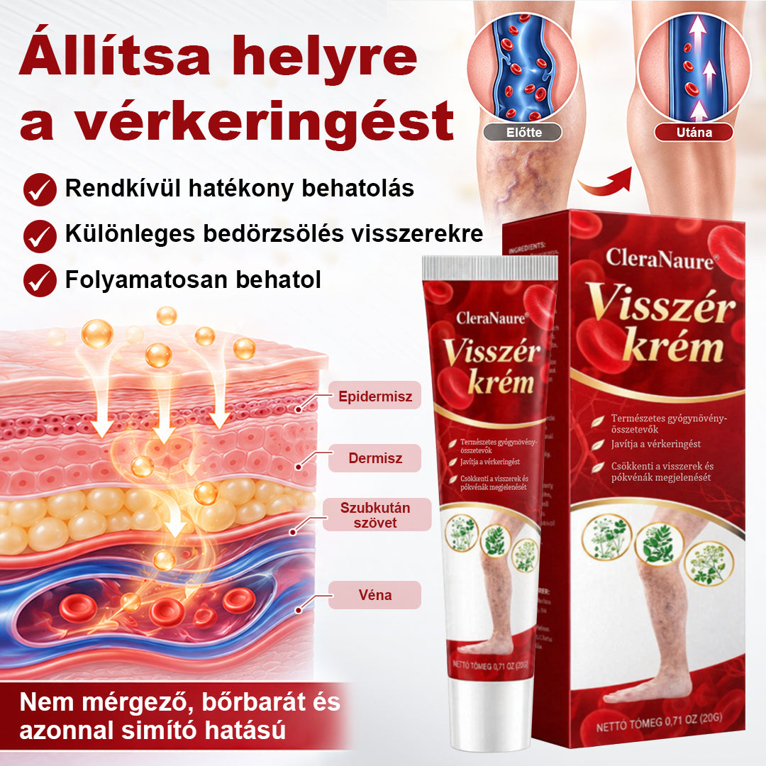 CleraNaure® visszérkezelő krém