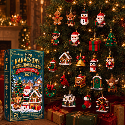 ⭐Healrize® adventi naptár 24 darab karácsonyi mini építőelem-dísszel