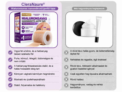 CleraNaure® Hyaluronsavas Nanomikrotű-hegjavító Tapasz