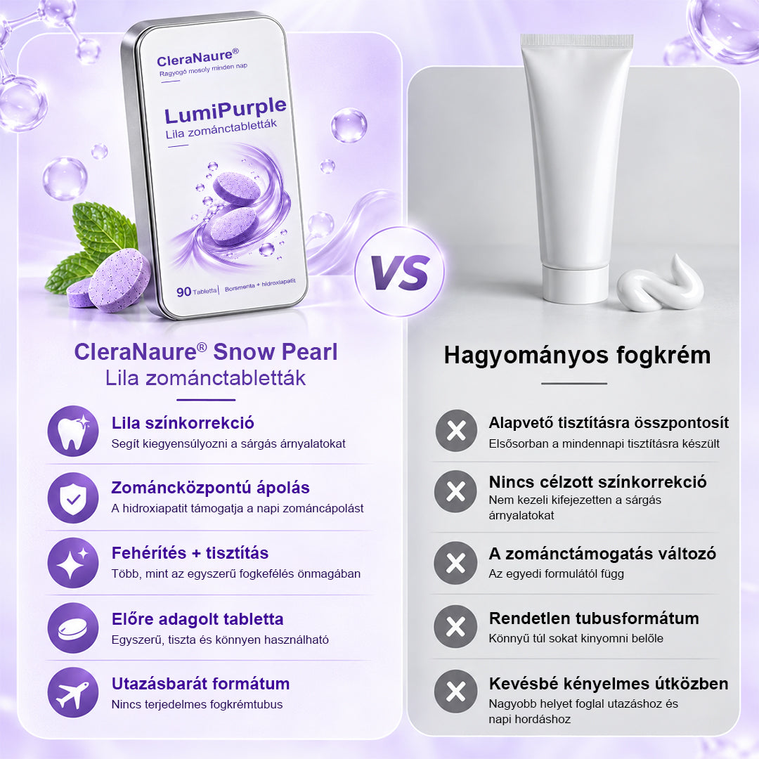 CleraNaure® LumiPearl Lila Zománctabletták