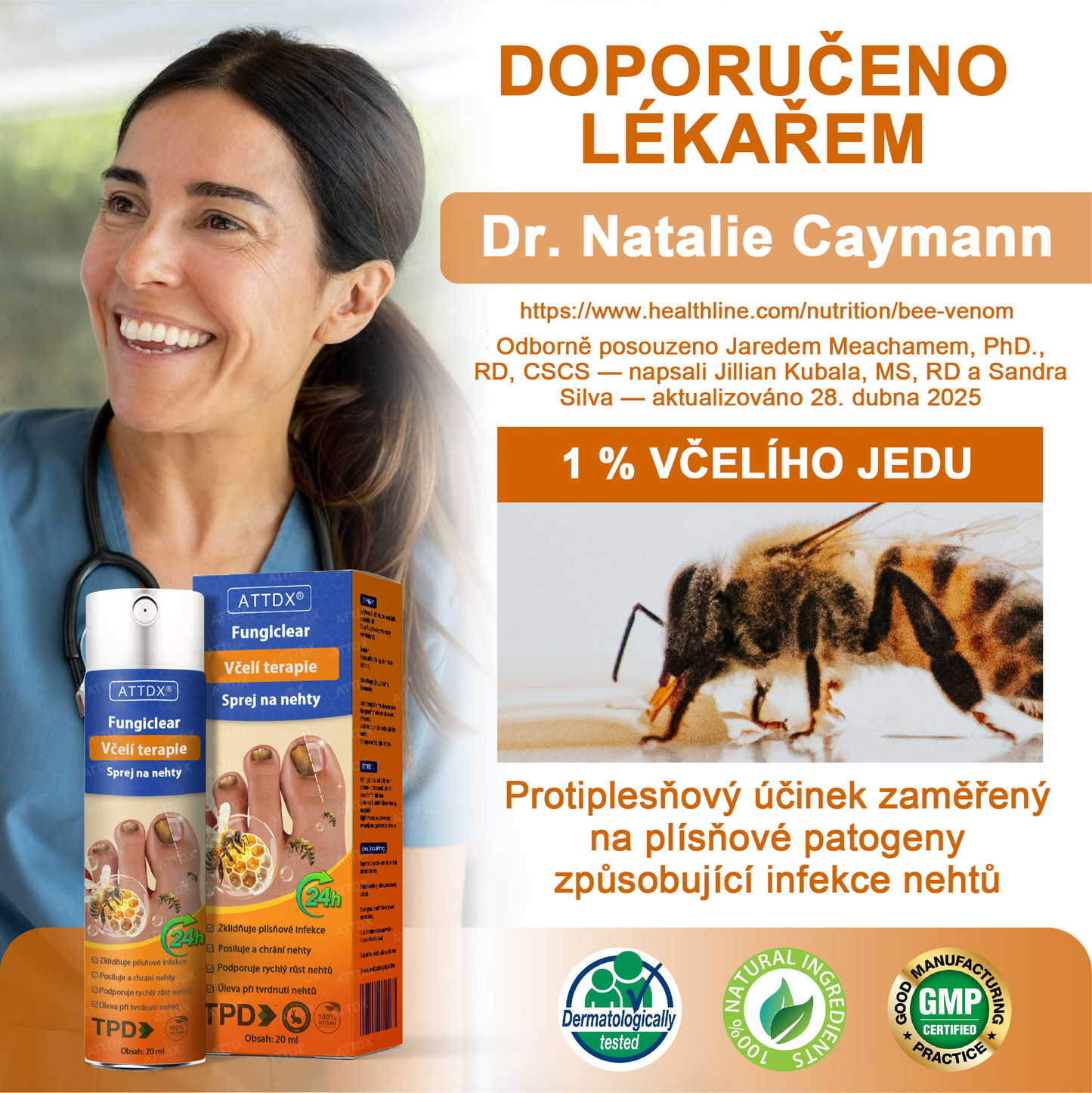 ATTDX® Fungiclear Sprej na nehty s včelí terapií