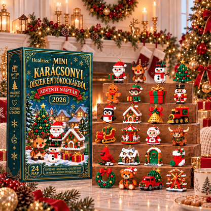 ⭐Healrize® adventi naptár 24 darab karácsonyi mini építőelem-dísszel