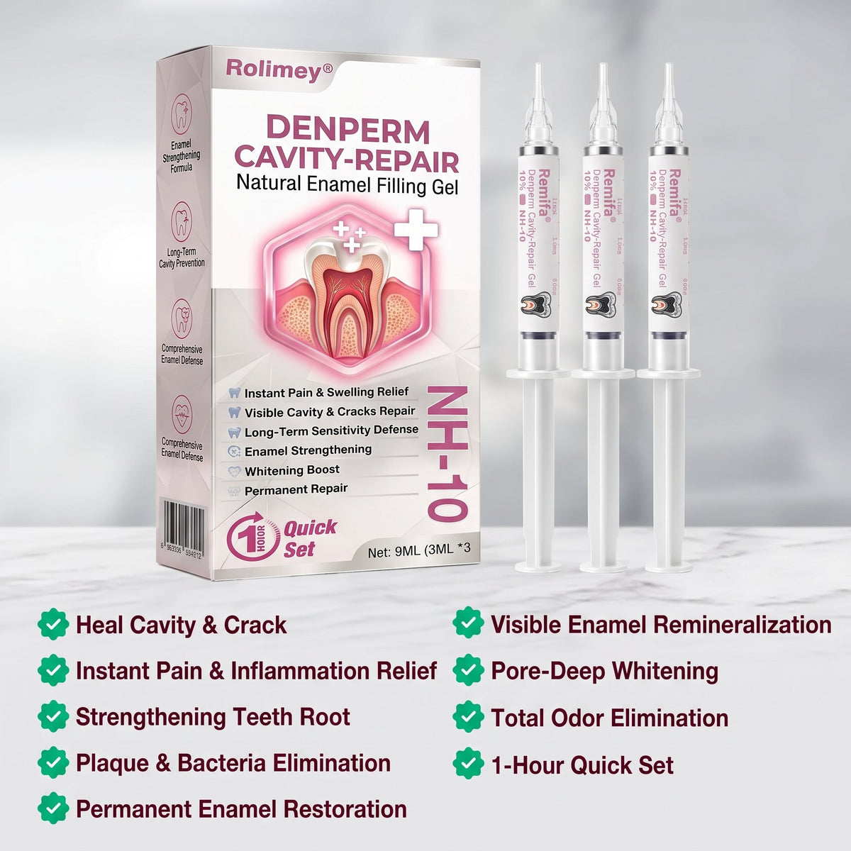 Rolimey® DenPerm Cavity-Repair Natural Enamel Filling Gel