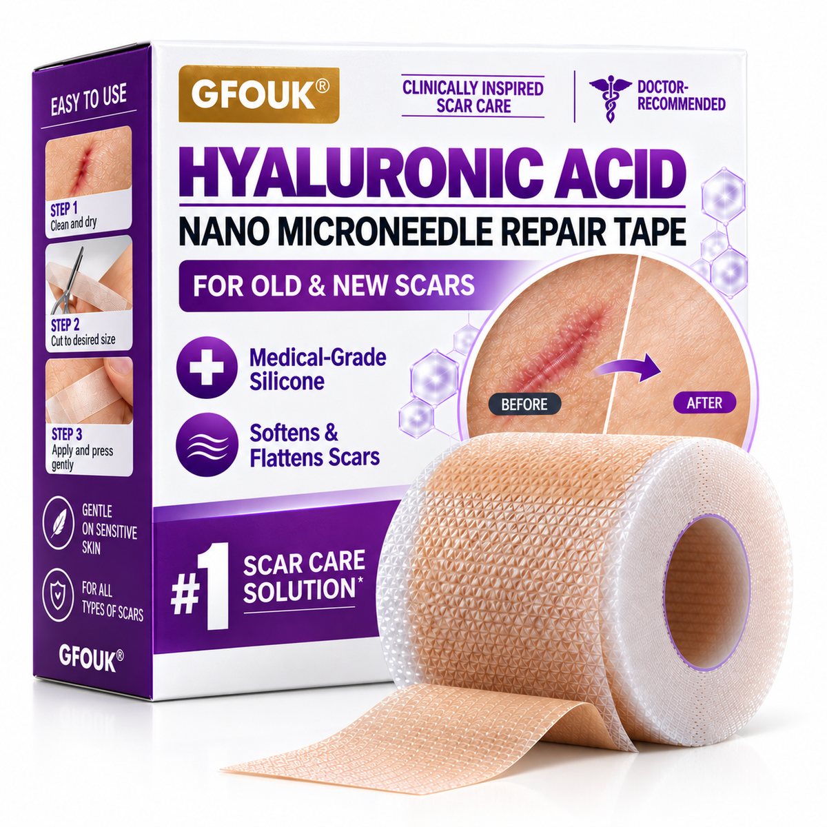 ✅GFOUK® Hyaluronic Acid Nano Microneedle Repair Tape🗽🎁